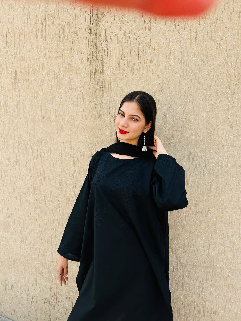 SELF EMBROIDERED BLACK SUIT